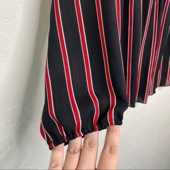 Line + Dot NWT Black and Red Striped Blouse Small - Picture 4 of 6